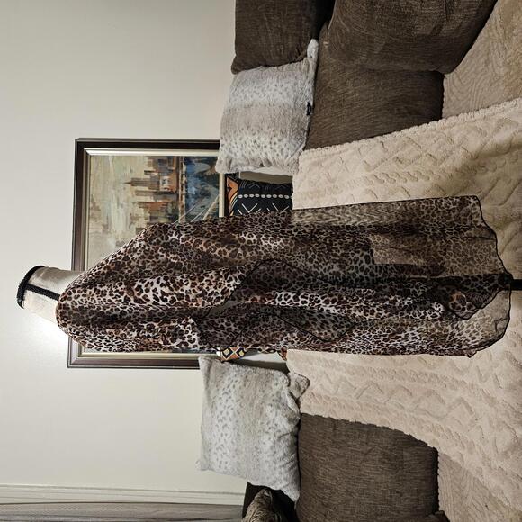 Jordan Taylor Animal Print V-Neck Swim Cover Up Small - Picture 2 of 9